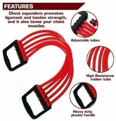 Allied Fitness Pro Chest Expander UAE – 5-Tube Adjustable Upper Body Trainer - Image 2